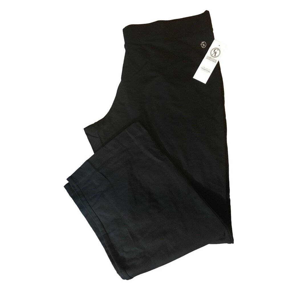 CHRISTINE ALEXANDER 3XL BLACK Cotton PANT 34" INSEAM DANCE YOGA GYM SPORT TRAVEL